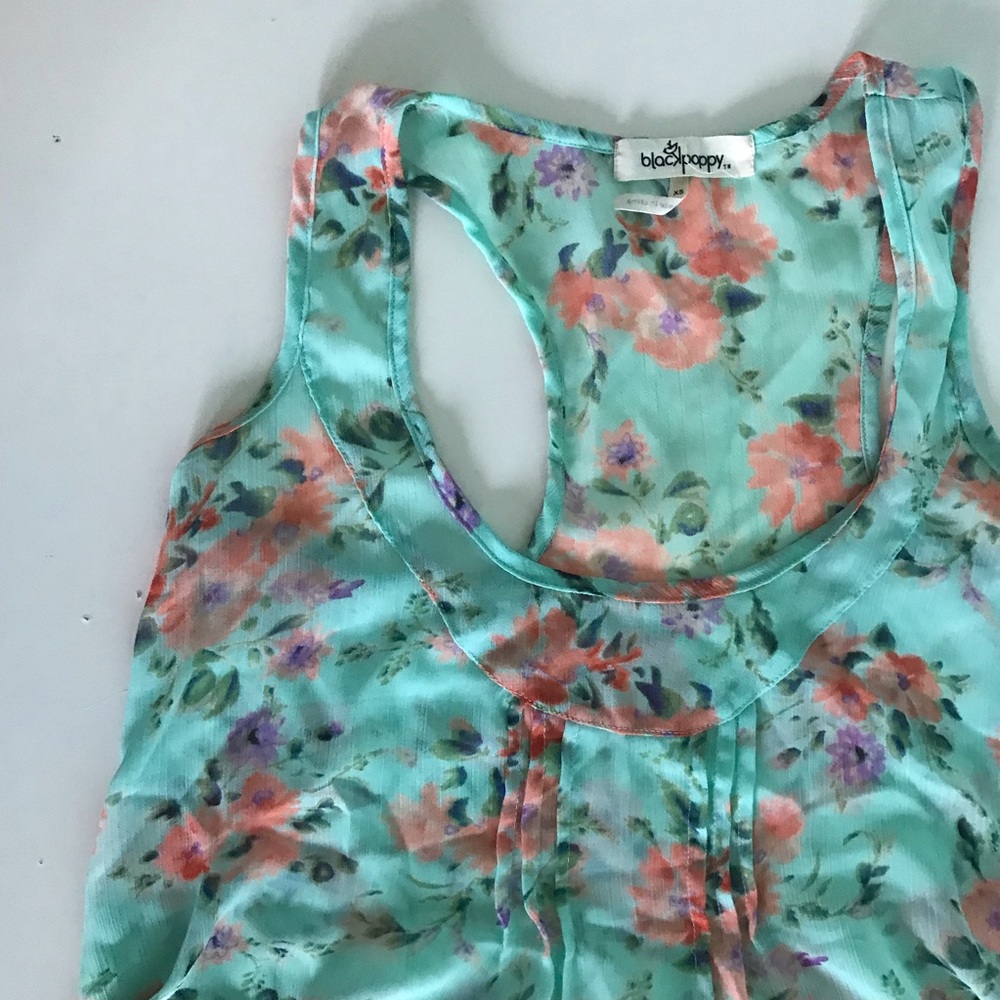 Sheer Floral Tank Top